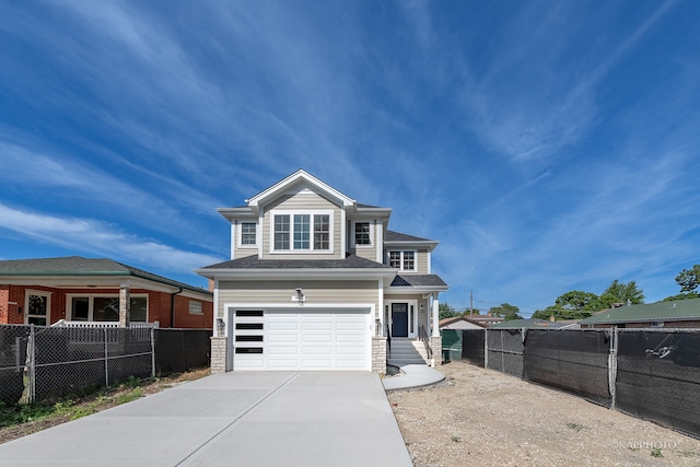 view of front of home with a garage