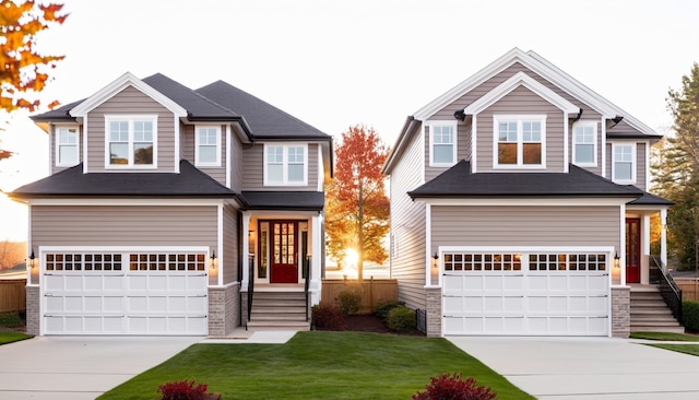 craftsman inspired home with a garage