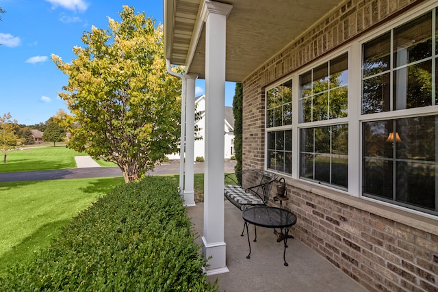 view of patio featuring covered porch