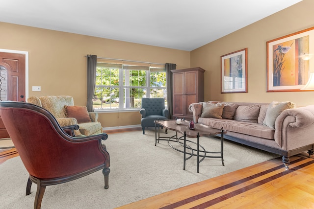 living room featuring light hardwood / wood-style flooring