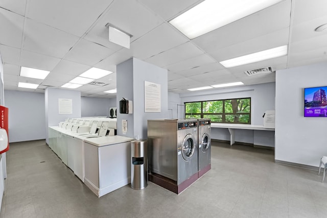 reception featuring separate washer and dryer