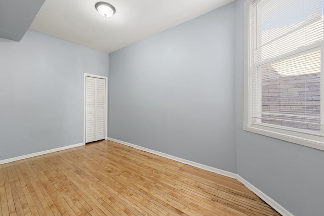 empty room featuring light wood-type flooring