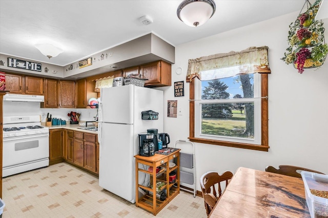 kitchen with white appliances