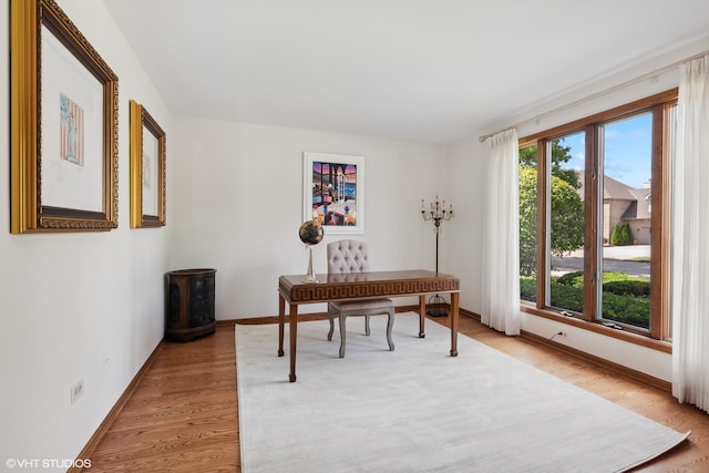 office featuring light wood-type flooring