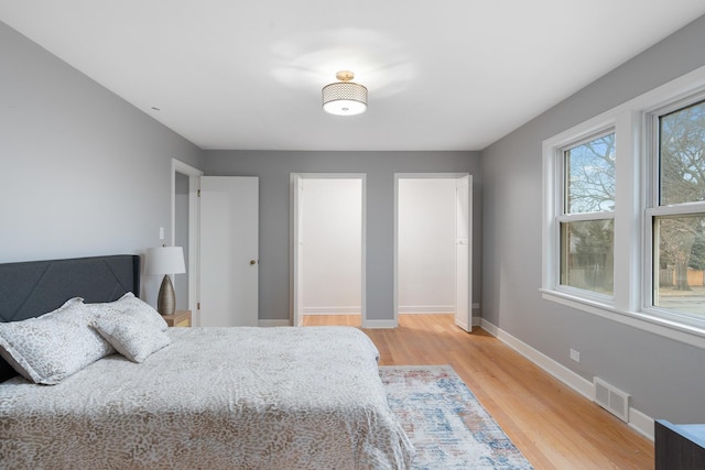 bedroom featuring light hardwood / wood-style floors