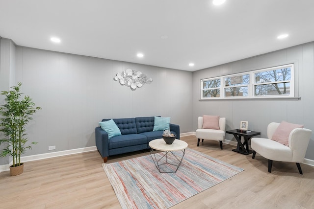 living room featuring light hardwood / wood-style floors