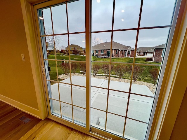 entryway featuring hardwood / wood-style flooring