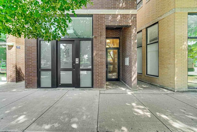 property entrance with french doors