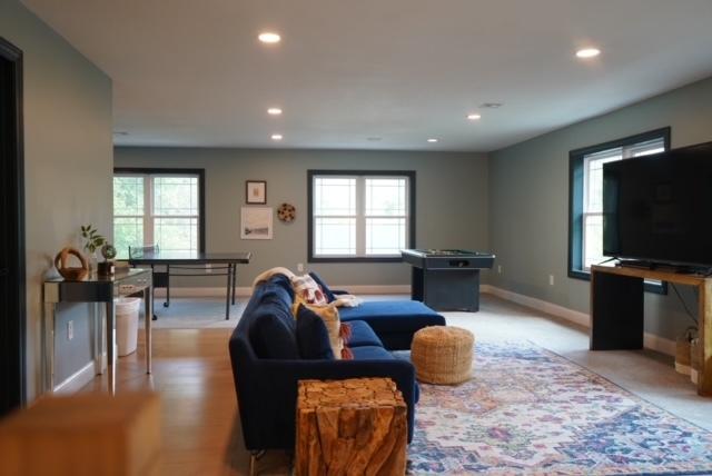 living room featuring a wealth of natural light