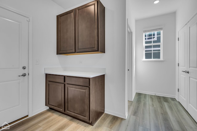 interior space with light hardwood / wood-style floors