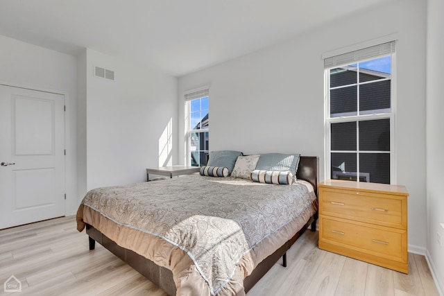 bedroom featuring light hardwood / wood-style flooring