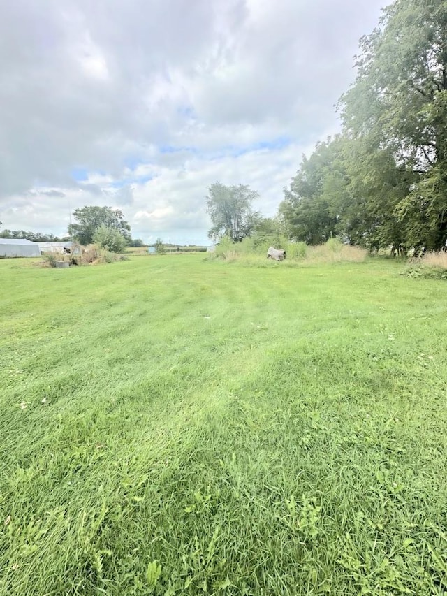 view of yard with a rural view