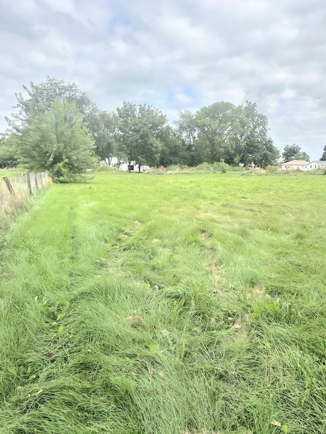 view of yard with a rural view