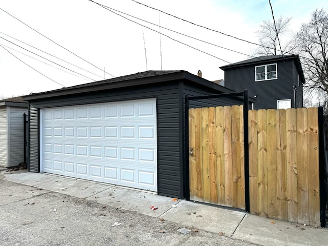 view of garage