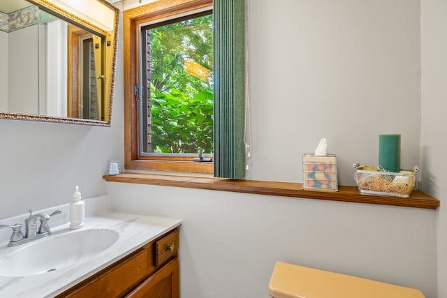 bathroom with vanity and toilet