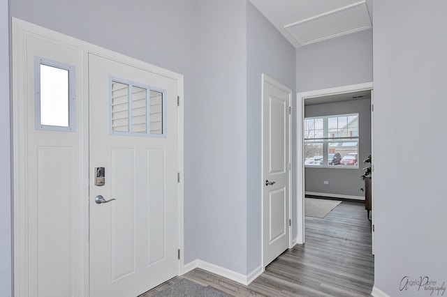 entrance foyer featuring hardwood / wood-style flooring