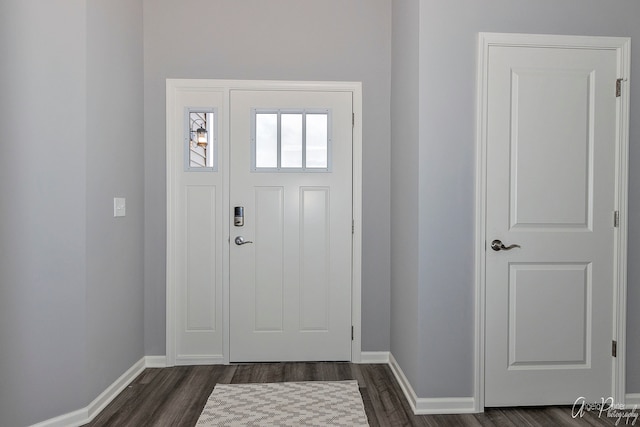 foyer featuring dark hardwood / wood-style flooring