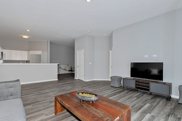 living room featuring light hardwood / wood-style flooring