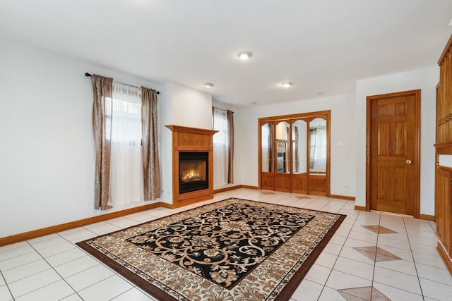 view of tiled living room