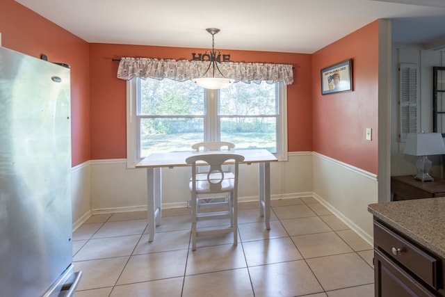 view of tiled dining area