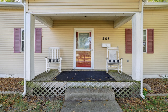 view of doorway to property