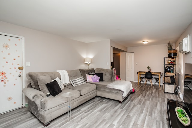 living room with light wood-type flooring