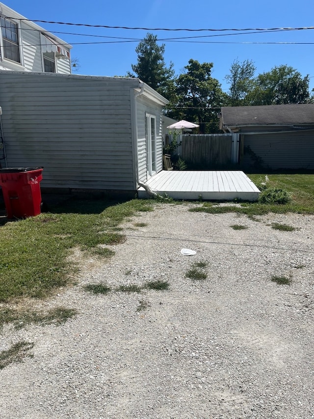 view of yard featuring a deck