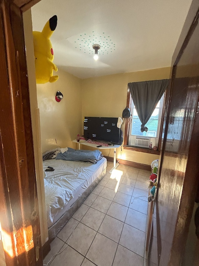 bedroom featuring tile patterned floors