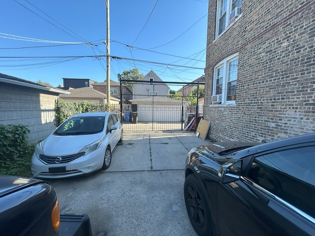 view of parking featuring a garage