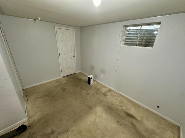 basement featuring baseboards