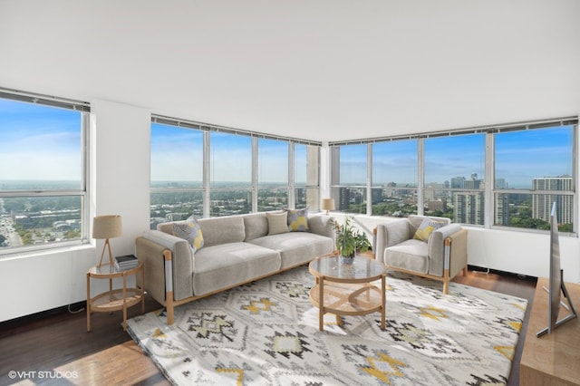 living room featuring hardwood / wood-style flooring