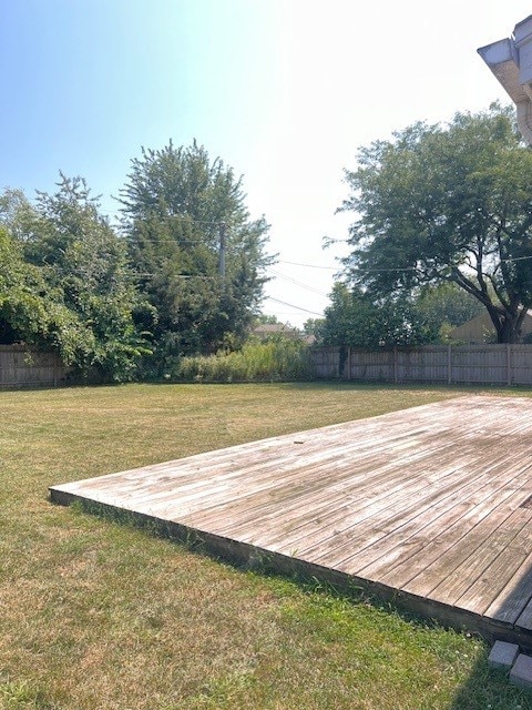 deck with a lawn