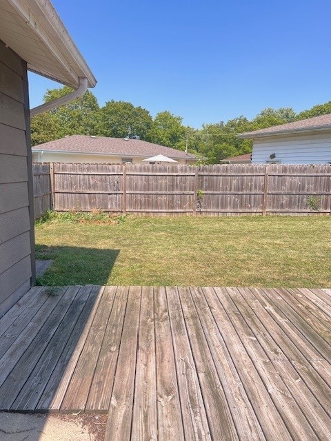 deck featuring a yard