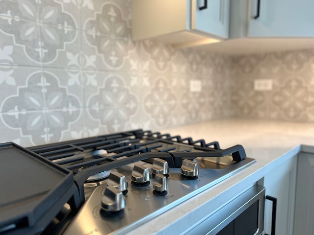 interior details with stainless steel gas cooktop