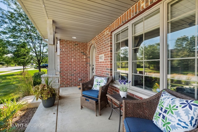 view of patio with a porch