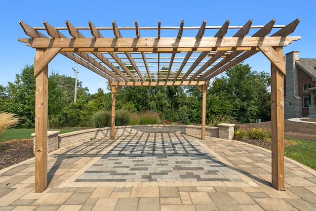 view of patio with a pergola