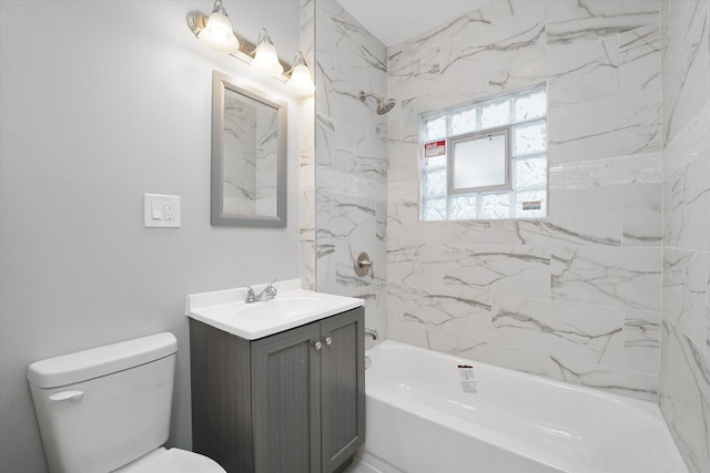 bathroom with vanity and shower / bath combination