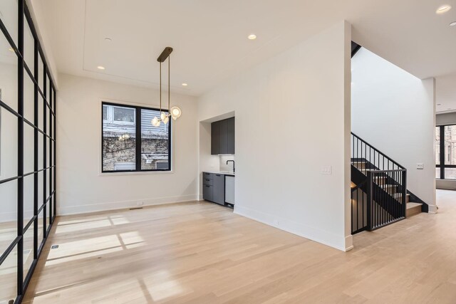 empty room featuring light hardwood / wood-style flooring