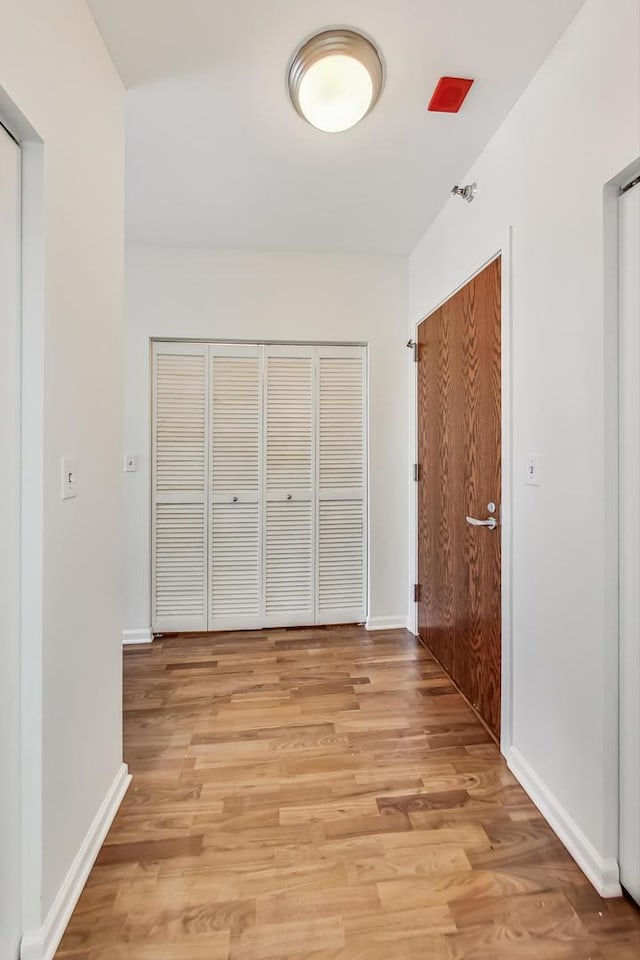 unfurnished bedroom featuring light hardwood / wood-style flooring