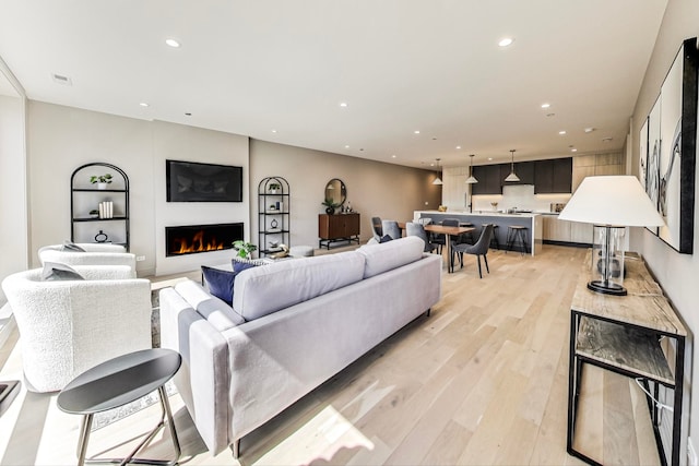 living room featuring light hardwood / wood-style floors