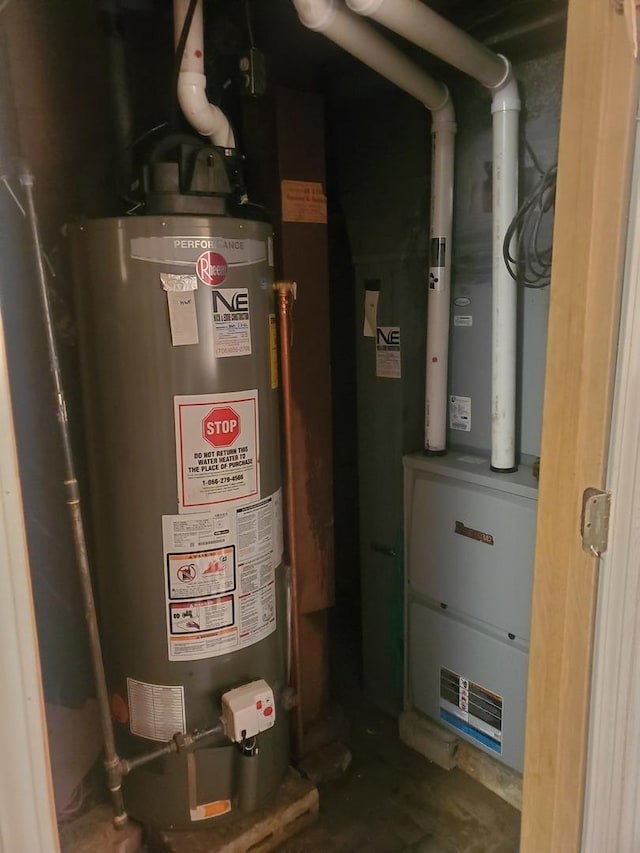 utilities featuring gas water heater