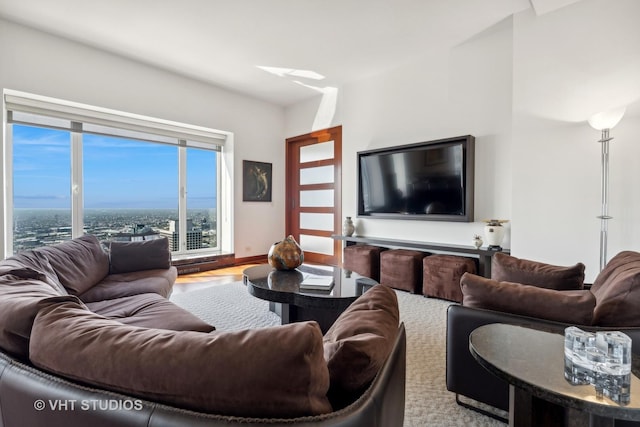 living room featuring hardwood / wood-style flooring