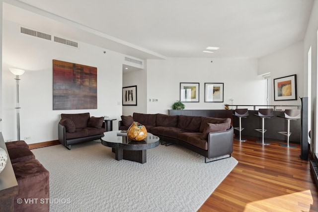 living room featuring hardwood / wood-style flooring