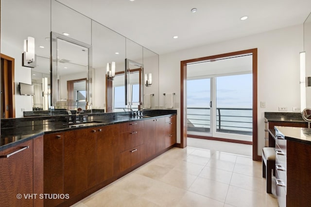 bathroom featuring vanity and tile patterned floors