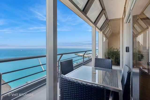 balcony with a water view