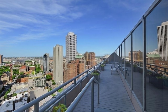 balcony with a city view