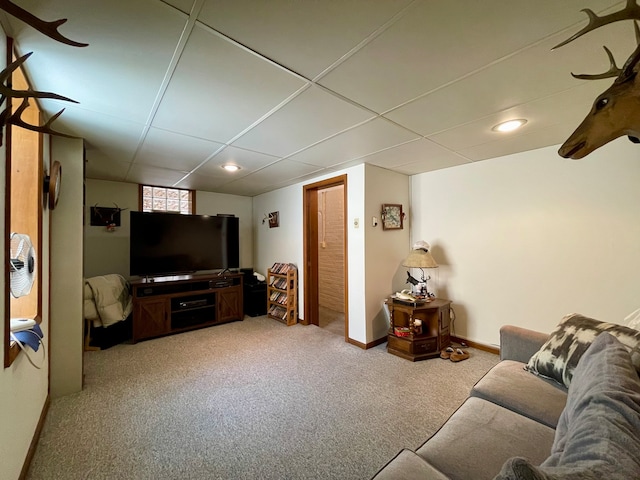 living room with carpet