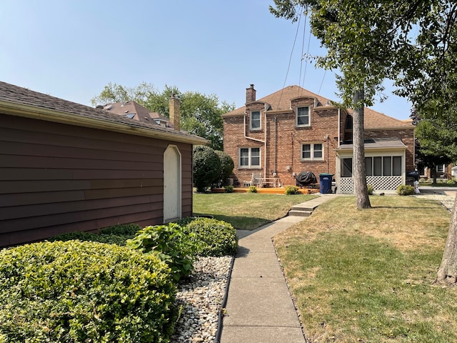 exterior space with a lawn