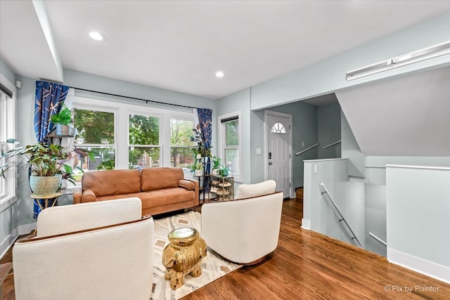 living room featuring hardwood / wood-style floors