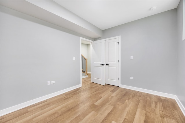 empty room featuring light wood-type flooring